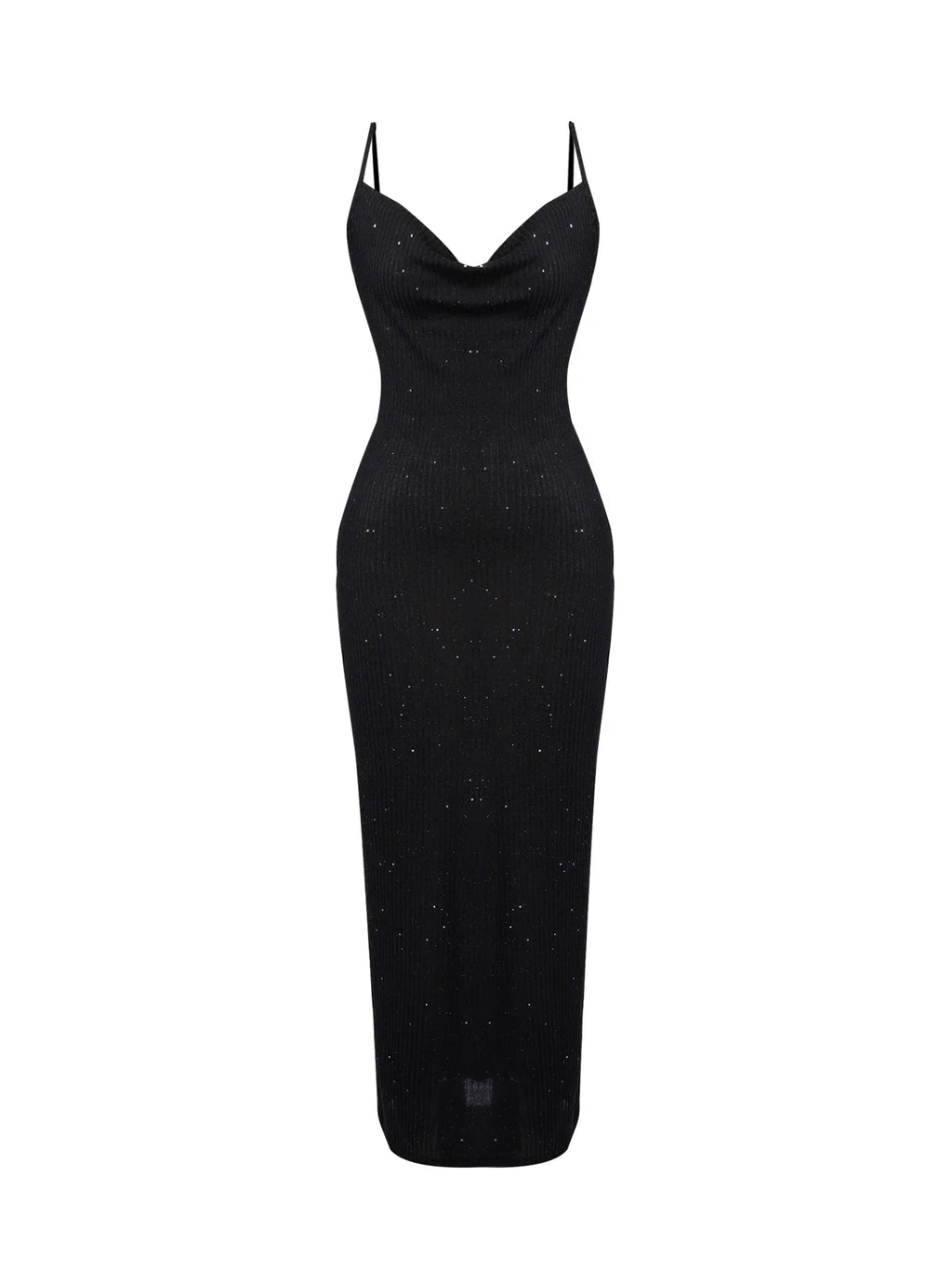 Black Sequin Bodycon Midi Dress Delvore