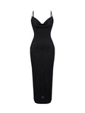 Black Sequin Bodycon Midi Dress Delvore