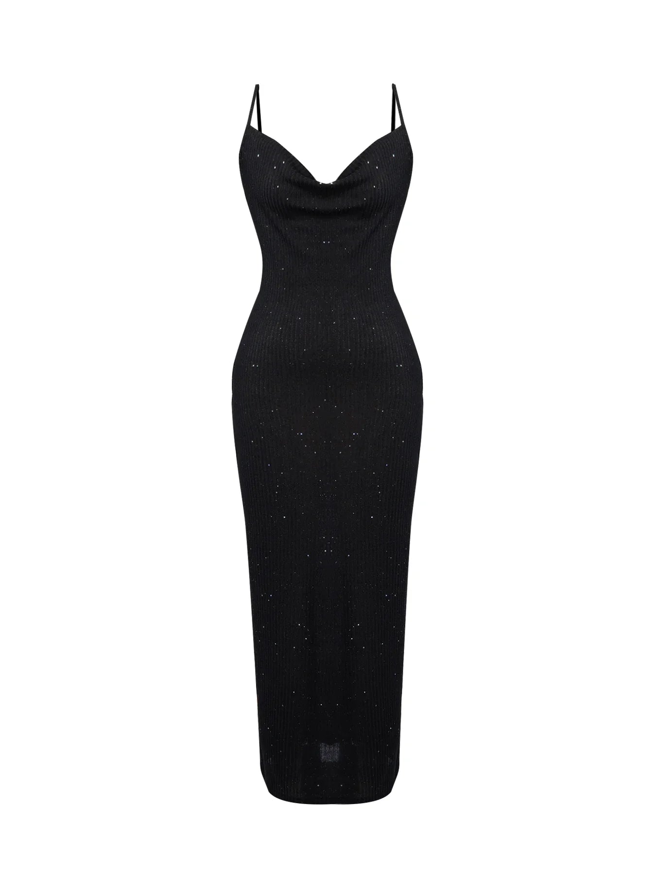 Black Sequin Bodycon Midi Dress Delvore
