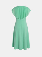 Mint Green V-Neck Midi Dress Delvore