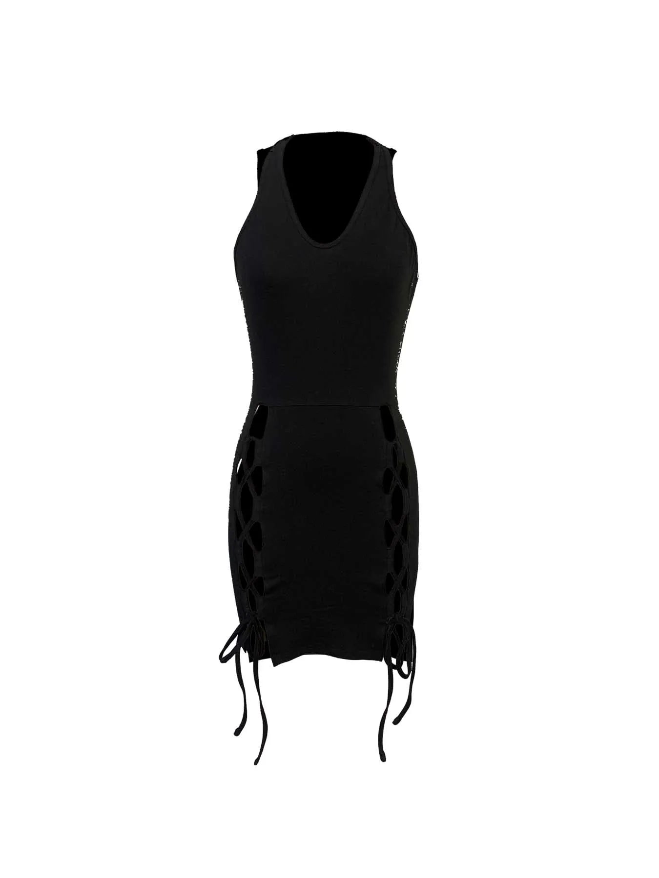 Halter V-Neck Bodycon Mini Dress Delvore