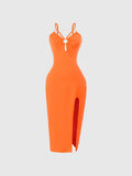 Spaghetti Strap Keyhole Bodycon Maxi Dress Delvore