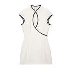 Geometric Cut-Out Mini Dress Delvore