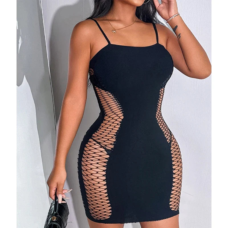 Fishnet Bodycon Beach Cover-Up Dress Delvore