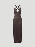 V-Neck Bodycon Maxi Dress Delvore