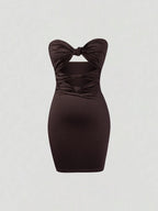 Strapless Bodycon Twist Mini Dress Delvore