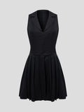 Sleeveless Blazer Collar Mini Dress Delvore