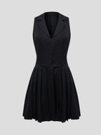 Sleeveless Blazer Collar Mini Dress Delvore